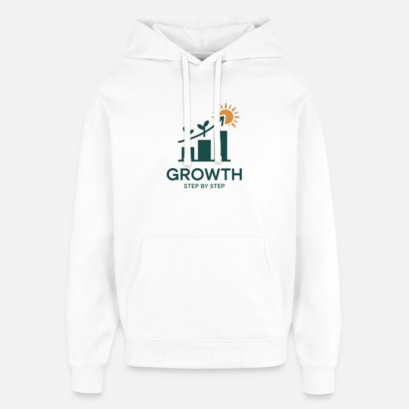 Growth Step by Step – Erfolg & Wachstum - Oversized Unisex Hoodie von Stanley/Stella - Weiß