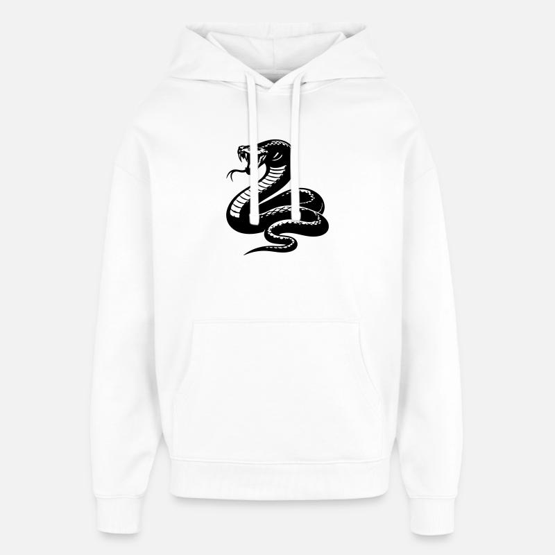 Snake Python Silhouette - Oversized Unisex Hoodie by Stanley/Stella - white