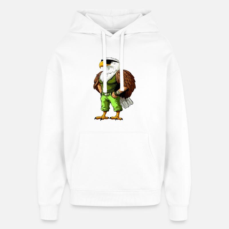 Cool Eagle - Oversized Unisex Hoodie by Stanley/Stella - white