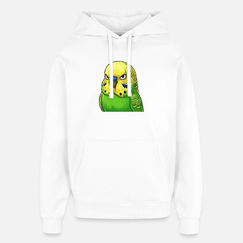 Jaune vert perruche vibrant - Sweat à capuche unisexe Stanley/Stella Oversized - blanc