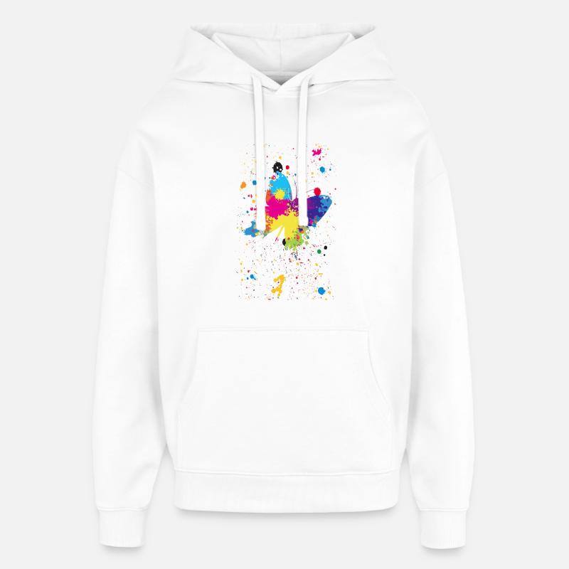 Spray à papillons - Sweat à capuche unisexe Stanley/Stella Oversized - blanc