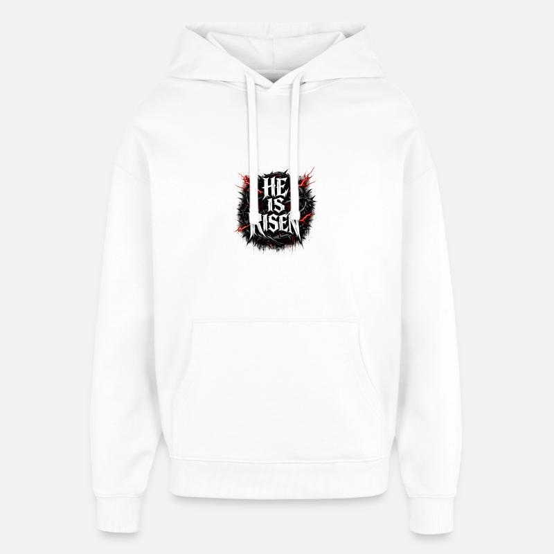 Il est ressuscité - Sweat à capuche unisexe Stanley/Stella Oversized - blanc