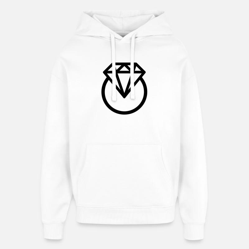 bague diamant - Sweat à capuche unisexe Stanley/Stella Oversized - blanc