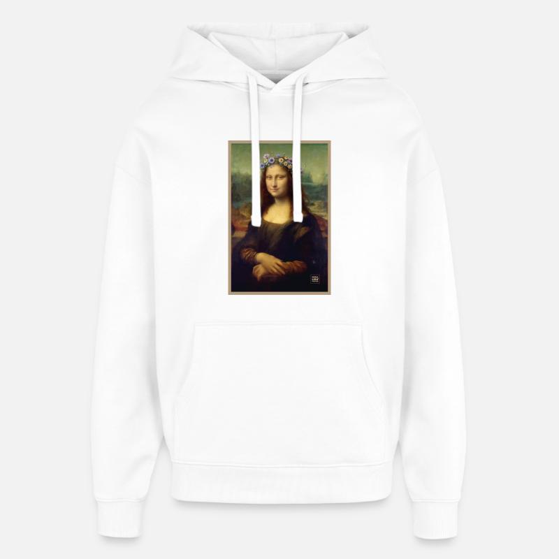 Couronne florale de la Joconde - Sweat à capuche unisexe Stanley/Stella Oversized - blanc