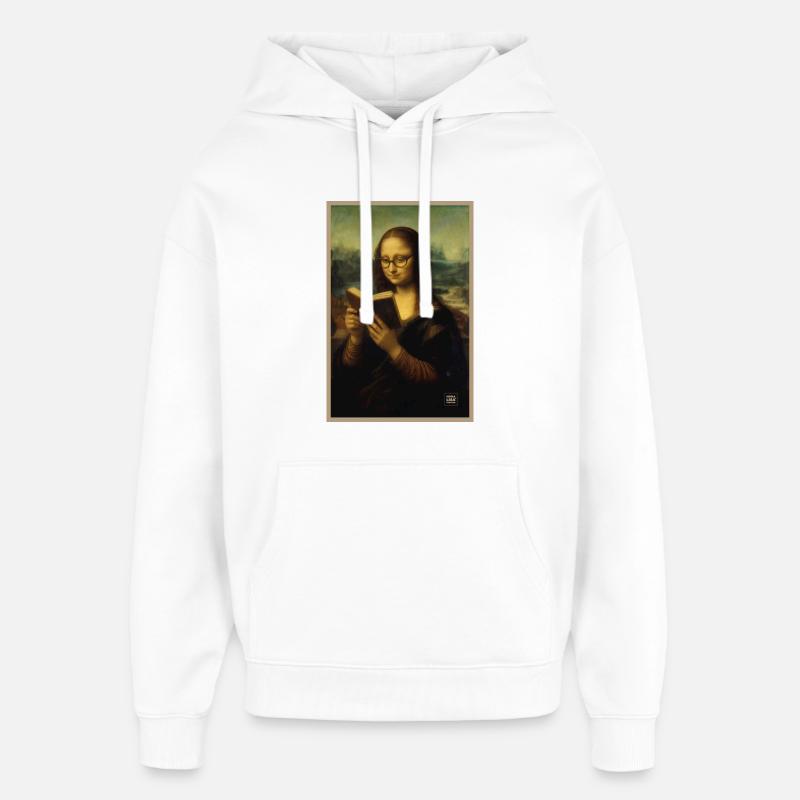 Lecture de la Joconde - Sweat à capuche unisexe Stanley/Stella Oversized - blanc