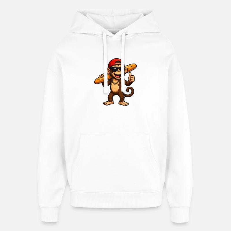 Singe-Baguette-Cool - Sweat à capuche unisexe Stanley/Stella Oversized - blanc