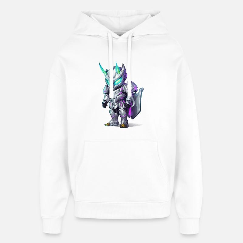 Guerrier Lumineux en Acier Néon - Sweat à capuche unisexe Stanley/Stella Oversized - blanc