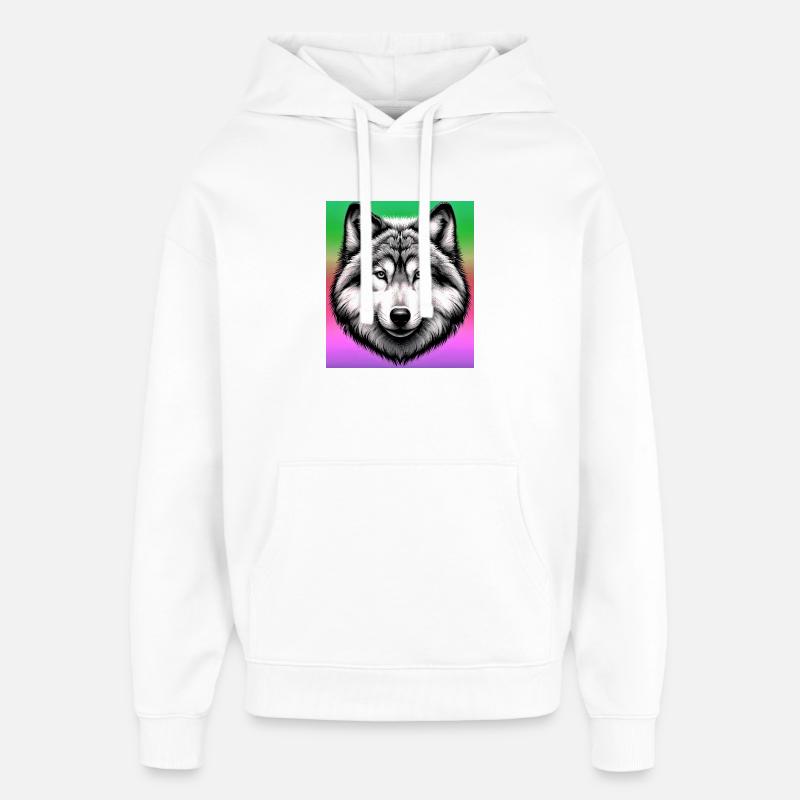 Loup - Sweat à capuche unisexe Stanley/Stella Oversized - blanc