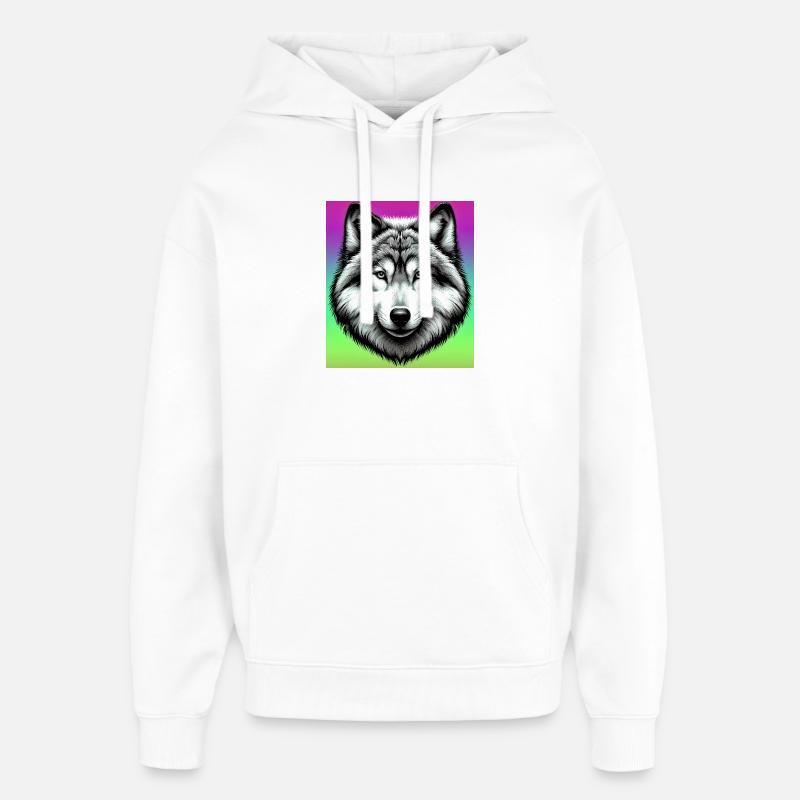 Loup - Sweat à capuche unisexe Stanley/Stella Oversized - blanc