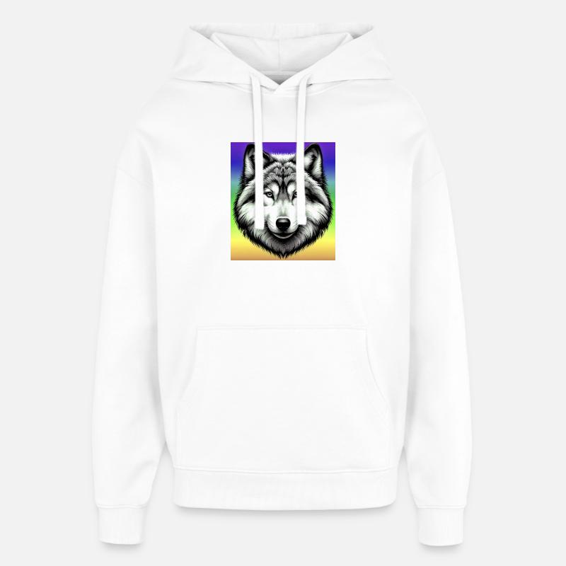 Wolf - Oversized Unisex Hoodie by Stanley/Stella - white