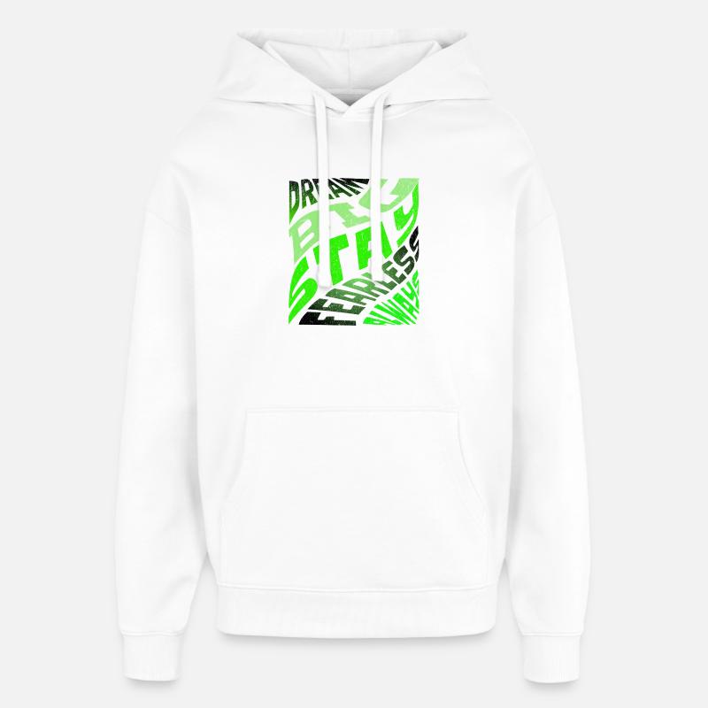 DREAM BIG Neon Typography - Oversized Unisex Hoodie by Stanley/Stella - white