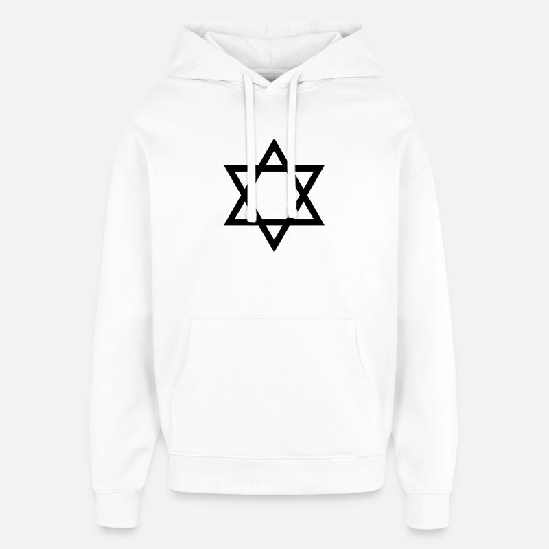 Croix de David - Sweat à capuche unisexe Stanley/Stella Oversized - blanc