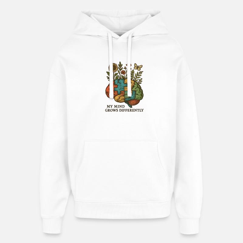 Le casse-tête évolue différemment - Sweat à capuche unisexe Stanley/Stella Oversized - blanc