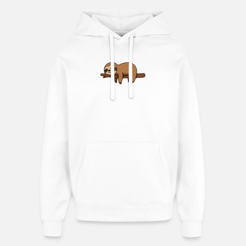 Paresseux endormi sur une branche - Sweat à capuche unisexe Stanley/Stella Oversized - blanc