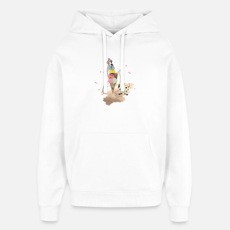 Wildlife Icecream - Stanley/Stella Oversized Felpa con cappuccio unisex - bianco