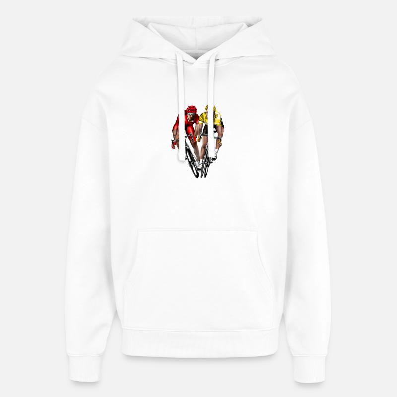 vélo de course - Sweat à capuche unisexe Stanley/Stella Oversized - blanc