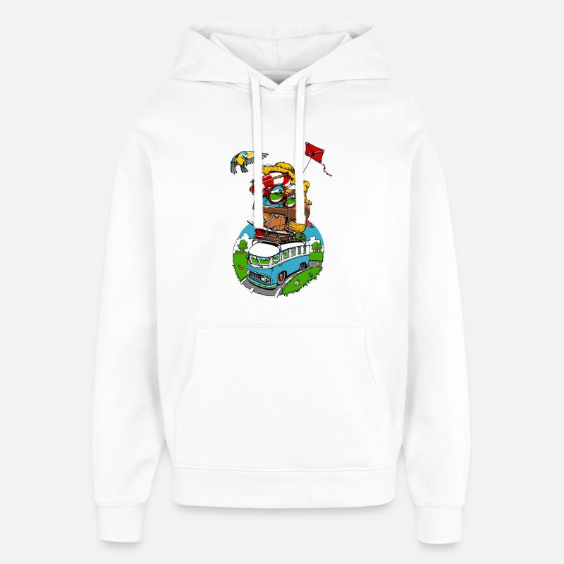 all around the world II - Sweat à capuche unisexe Stanley/Stella Oversized - blanc