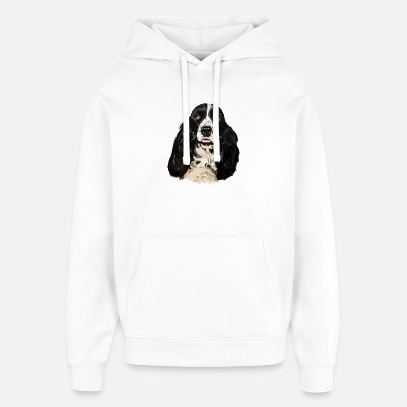 cocker spaniel - Sweat à capuche unisexe Stanley/Stella Oversized - blanc