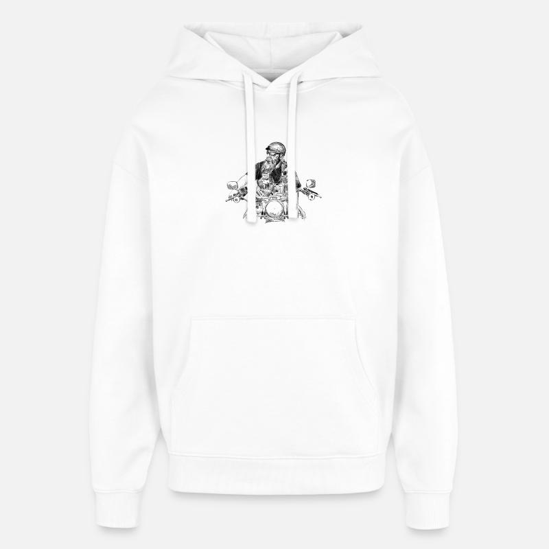 biker - Sweat à capuche unisexe Stanley/Stella Oversized - blanc