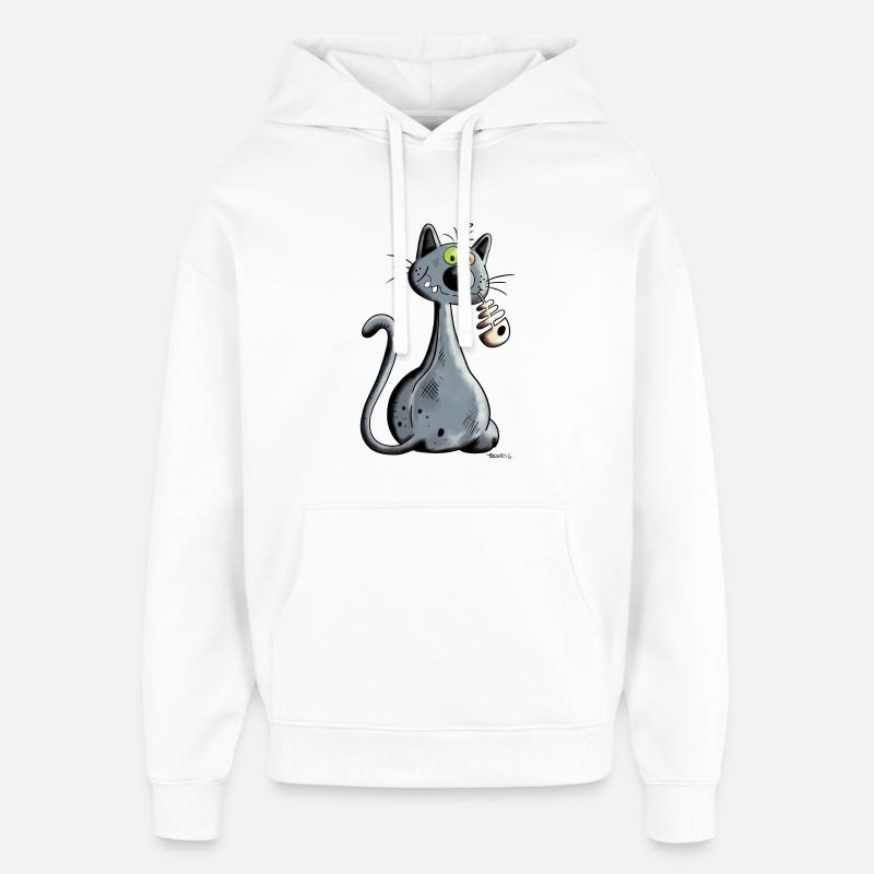 Schwarze Katze - Oversized Unisex Hoodie von Stanley/Stella - Weiß