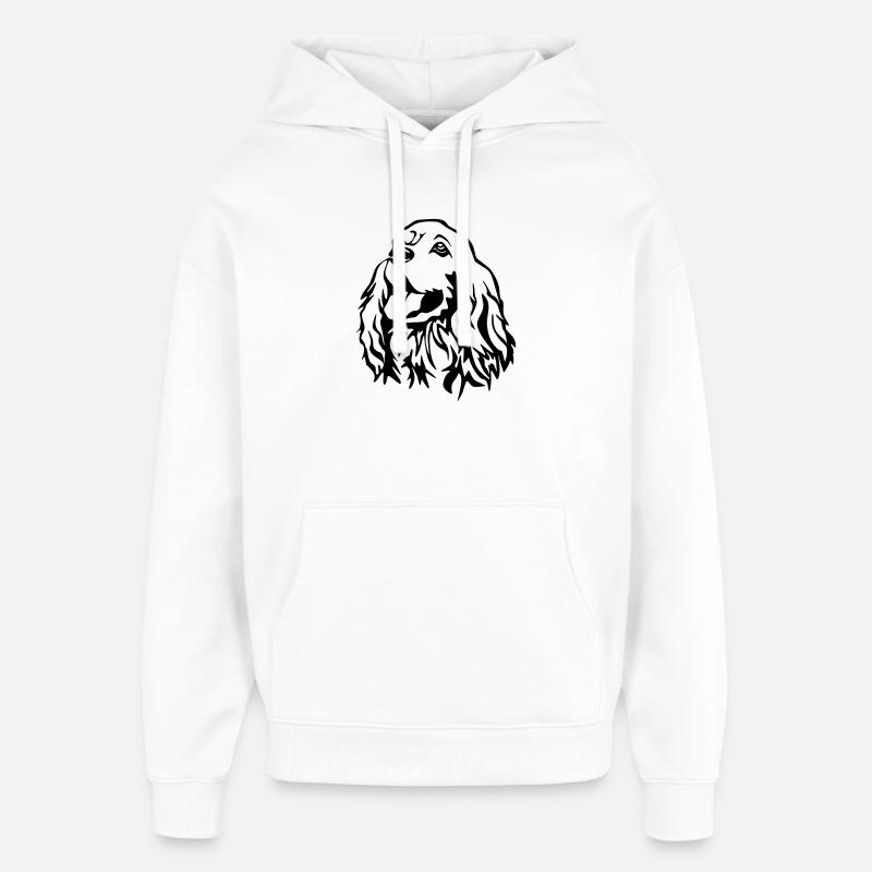 Cocker Spaniel head - Oversized Unisex Hoodie by Stanley/Stella - white