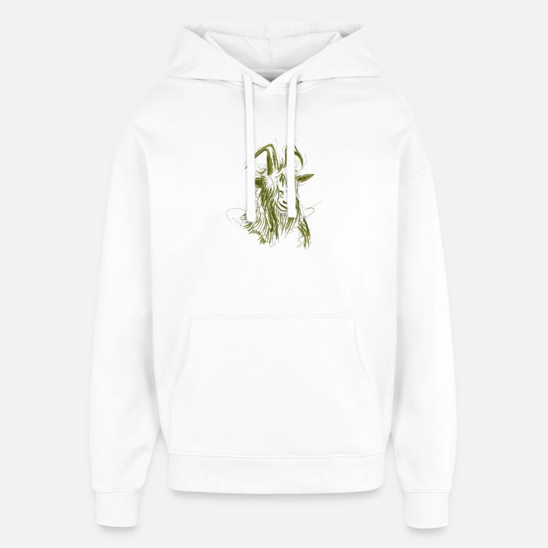 chèvre (vert) - Sweat à capuche unisexe Stanley/Stella Oversized - blanc