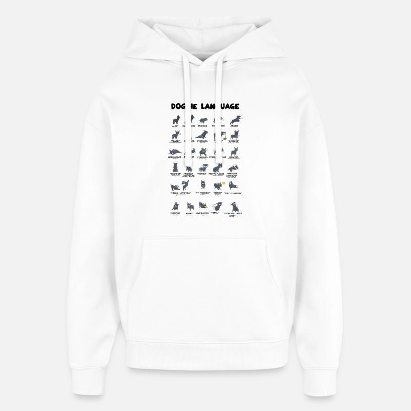 Langage canin - Sweat à capuche unisexe Stanley/Stella Oversized - blanc