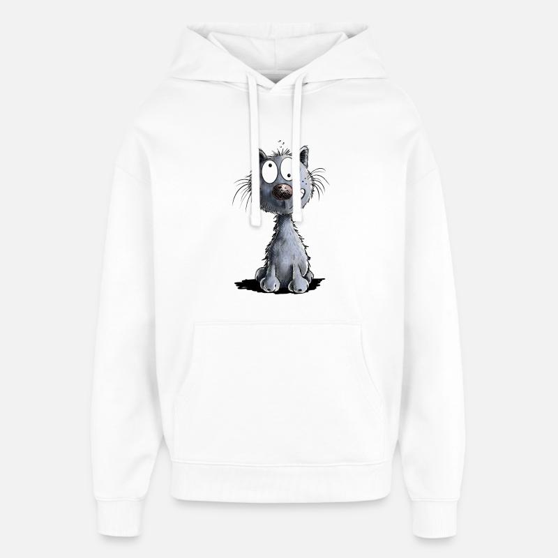 Drôle de chat noir - Sweat à capuche unisexe Stanley/Stella Oversized - blanc