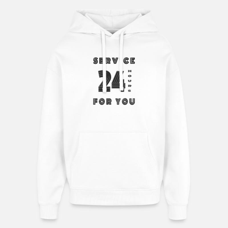 Service 24 timer i døgnet for dig Mor Mama Dad Shop - Hættetrøje unisex Stanley/Stella Oversized - hvid