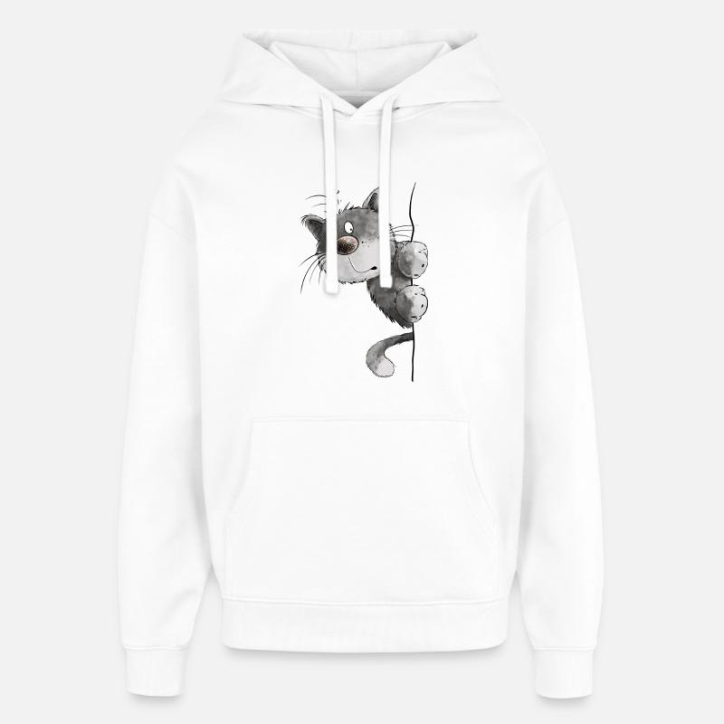Happy Cat I Cat Friends Cadeau - Sweat à capuche unisexe Stanley/Stella Oversized - blanc