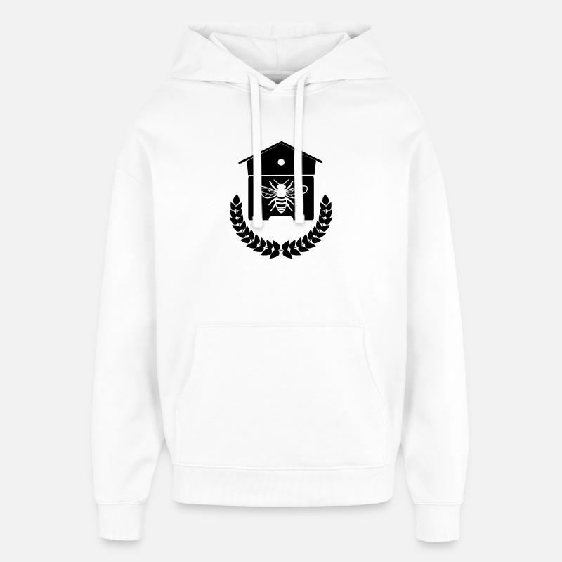 Maison d’abeilles ou nid d’abeilles - Sweat à capuche unisexe Stanley/Stella Oversized - blanc