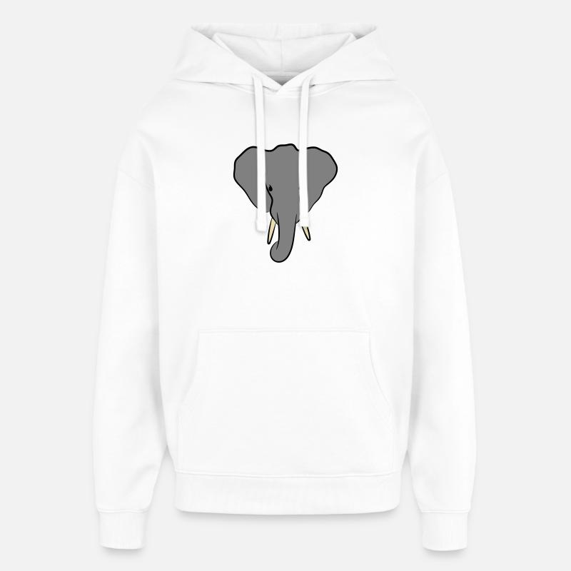 Elefantenkopf Minimalistisch - Oversized Unisex Hoodie von Stanley/Stella - Weiß