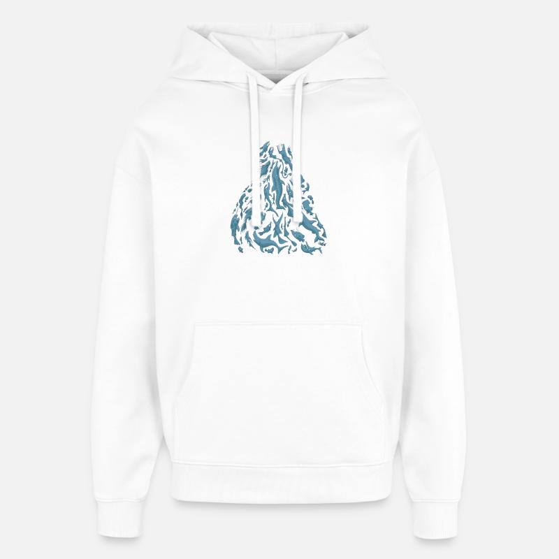 Créatures sous-marines - Sweat à capuche unisexe Stanley/Stella Oversized - blanc