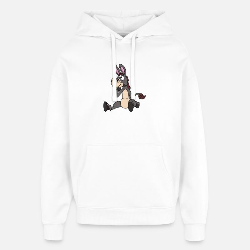 Sitzender Esel - Oversized Unisex Hoodie von Stanley/Stella - Weiß