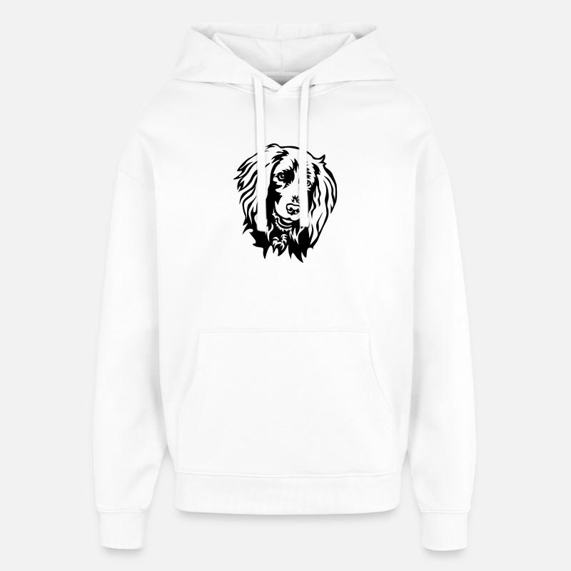 Tête allemande à poil long - Sweat à capuche unisexe Stanley/Stella Oversized - blanc