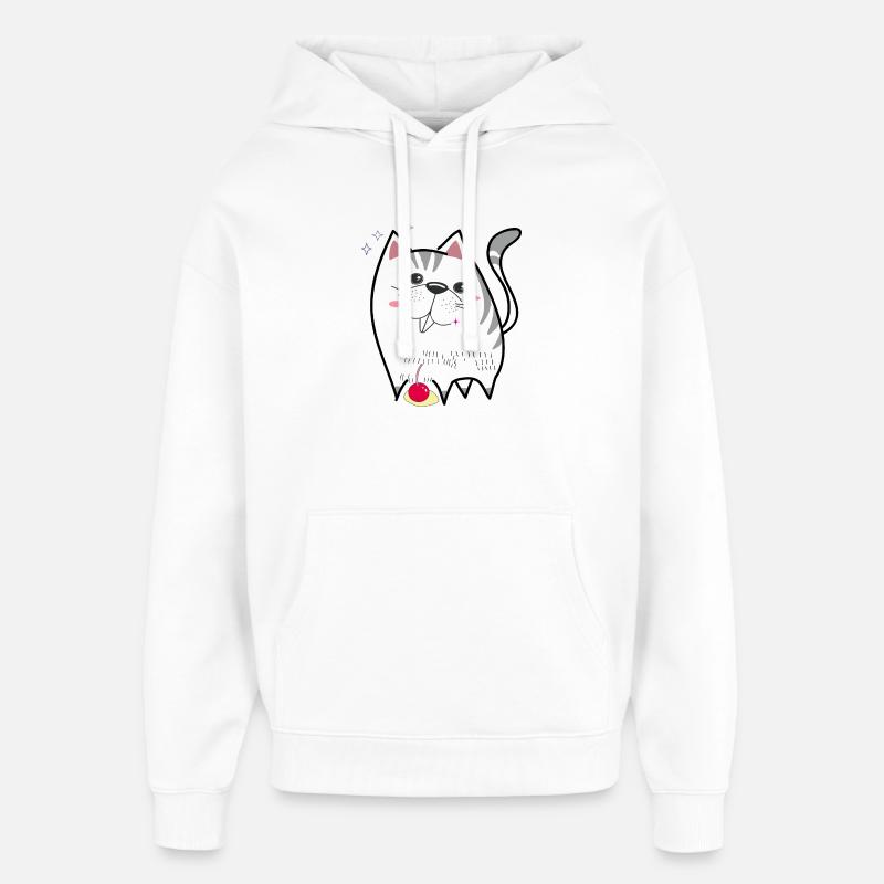 chat mignon - Sweat à capuche unisexe Stanley/Stella Oversized - blanc