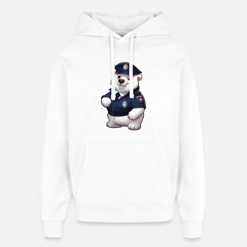 Police Ours Polaire - Sweat à capuche unisexe Stanley/Stella Oversized - blanc