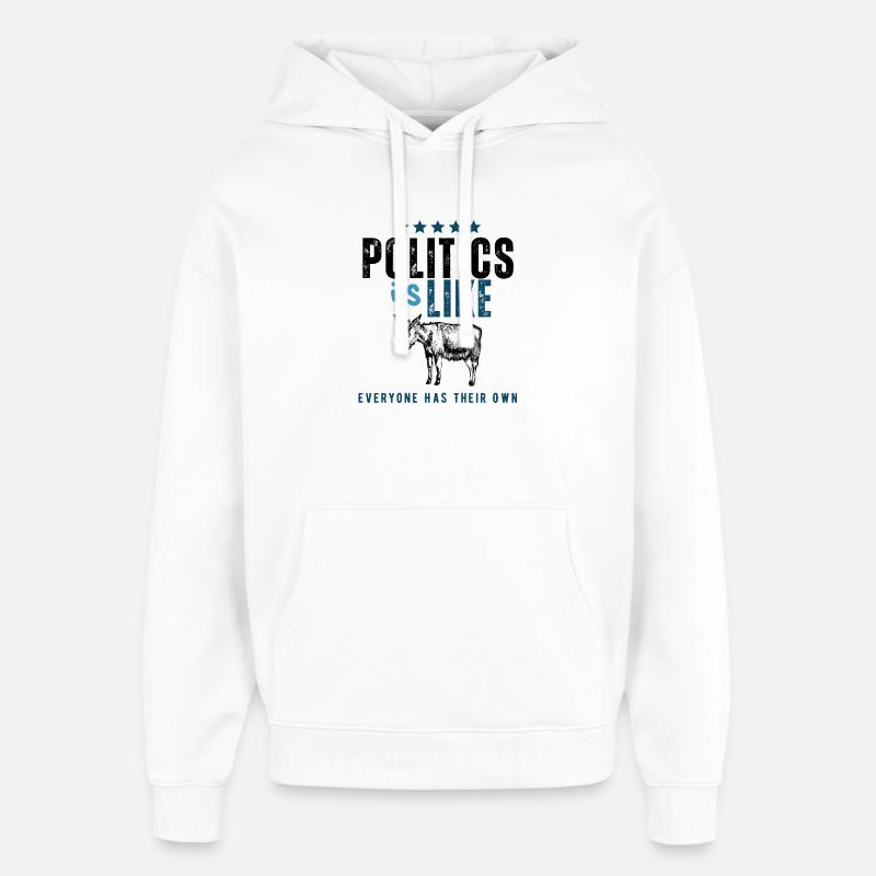 IsLike Distressed Logo Typografie - Oversized Unisex Hoodie von Stanley/Stella - Weiß
