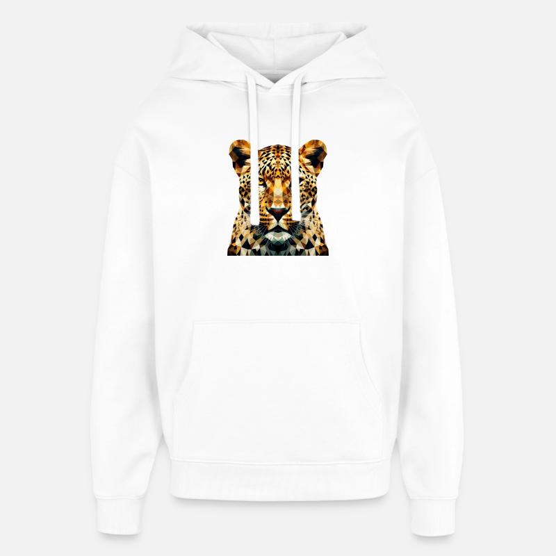 Ein Leopard im Polygon-Stil - Oversized Unisex Hoodie von Stanley/Stella - Weiß