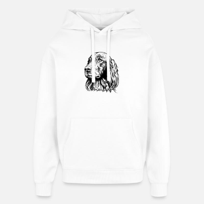 Portrait de setter irlandais - Sweat à capuche unisexe Stanley/Stella Oversized - blanc