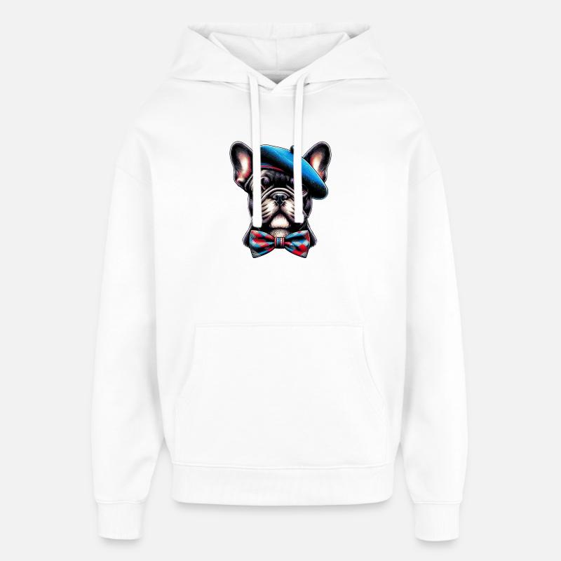 Bouledogue français Chien - Sweat à capuche unisexe Stanley/Stella Oversized - blanc