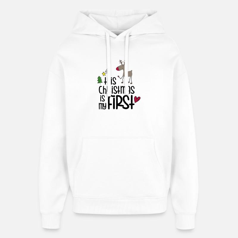 mon premier Noël - Sweat à capuche unisexe Stanley/Stella Oversized - blanc