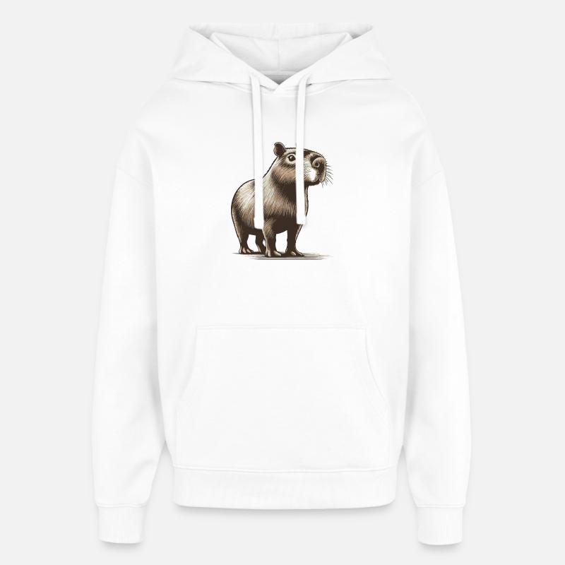 Capybara - Oversized Unisex Hoodie von Stanley/Stella - Weiß