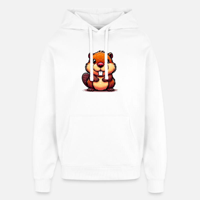 Castor - Sweat à capuche unisexe Stanley/Stella Oversized - blanc