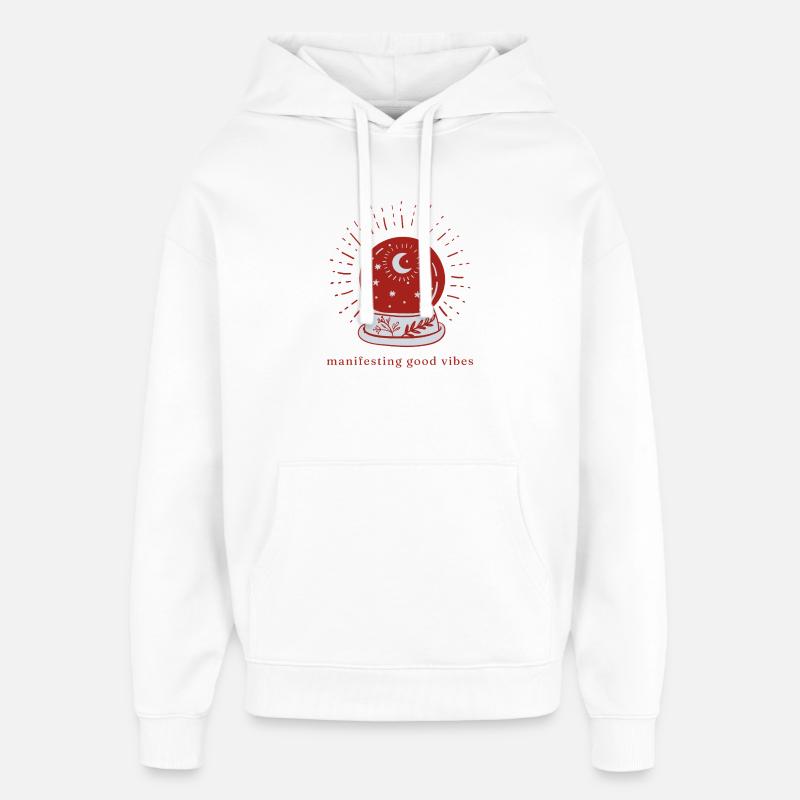 Manifestation – Boule de cristal d’énergie - Sweat à capuche unisexe Stanley/Stella Oversized - blanc