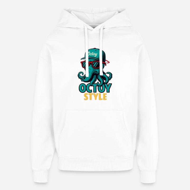 Octoy Style Oktopus Retro Cap - Oversized Unisex Hoodie von Stanley/Stella - Weiß