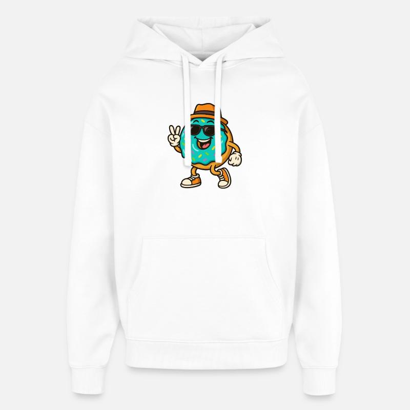 Donut souriant - Sweat à capuche unisexe Stanley/Stella Oversized - blanc