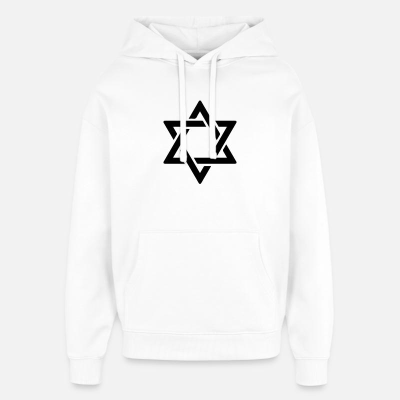 Étoile de David en noir - Sweat à capuche unisexe Stanley/Stella Oversized - blanc
