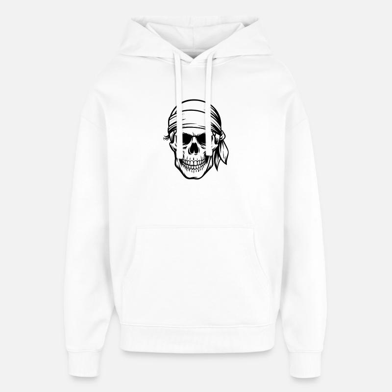 Crâne de pirate - Sweat à capuche unisexe Stanley/Stella Oversized - blanc