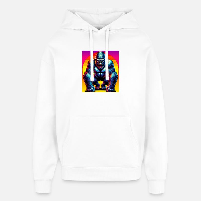 gorille - Sweat à capuche unisexe Stanley/Stella Oversized - blanc